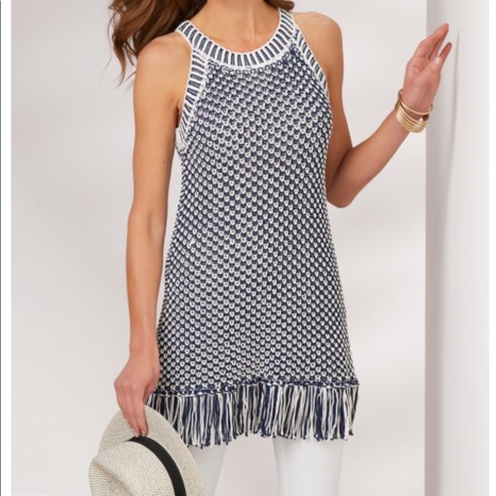 6th & LANE Knit Fringe Tunic